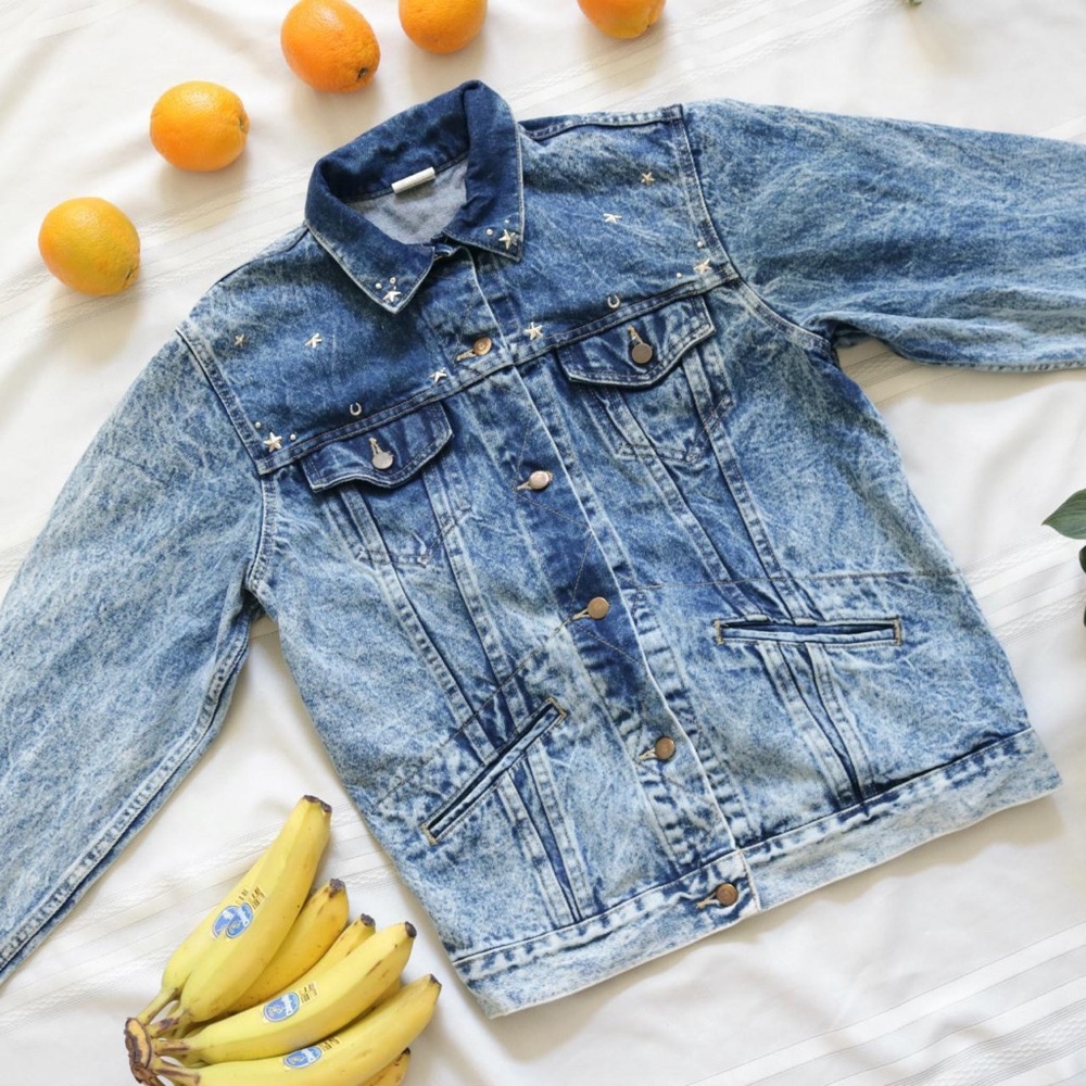 Vintage acid wash denim jacket
